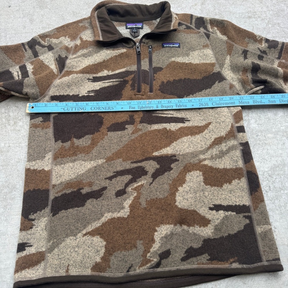 Patagonia Better Sweater 1/4 Zip Fleece Pullover Camo Brown Mens Medium - Picture 8 of 9